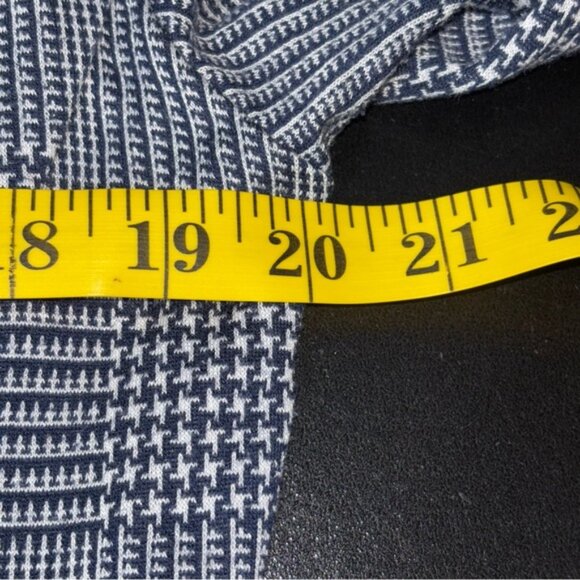 Tart Women’s XL Navy White Houndstooth Blazer Open Cardigan Sweater Pockets - Picture 4 of 10